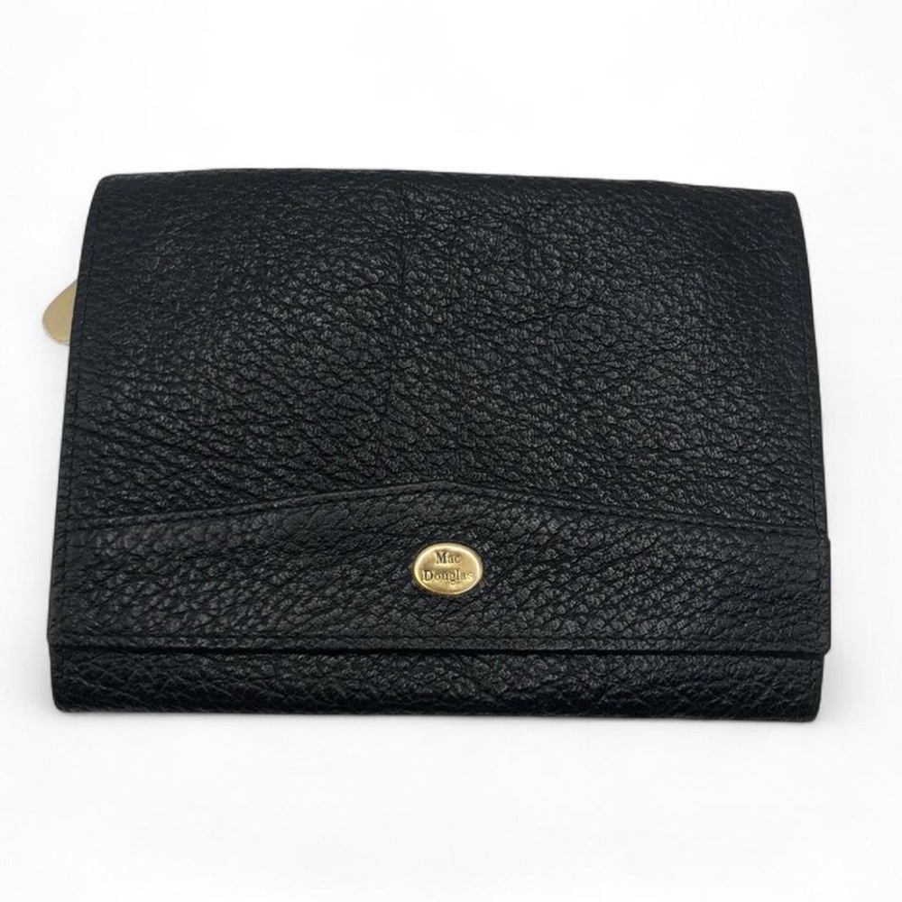 Vintage black pebble leather wallet
